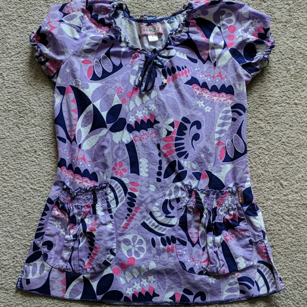 Koi Scrub Top Small Purple